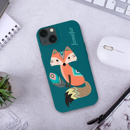 Aquamariner Stammesfuchs mit Feather Case-Mate iPhone Hülle