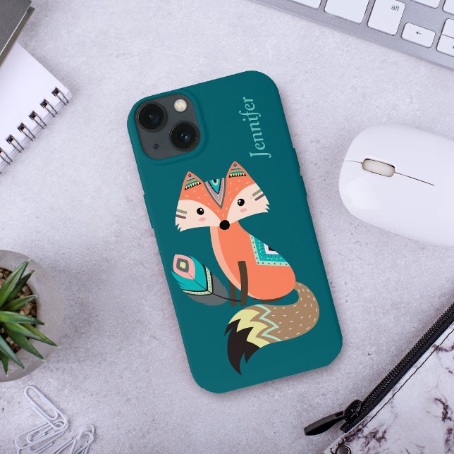 Aquamariner Stammesfuchs mit Feather Case-Mate iPhone Hülle (Von Creator hochgeladen)