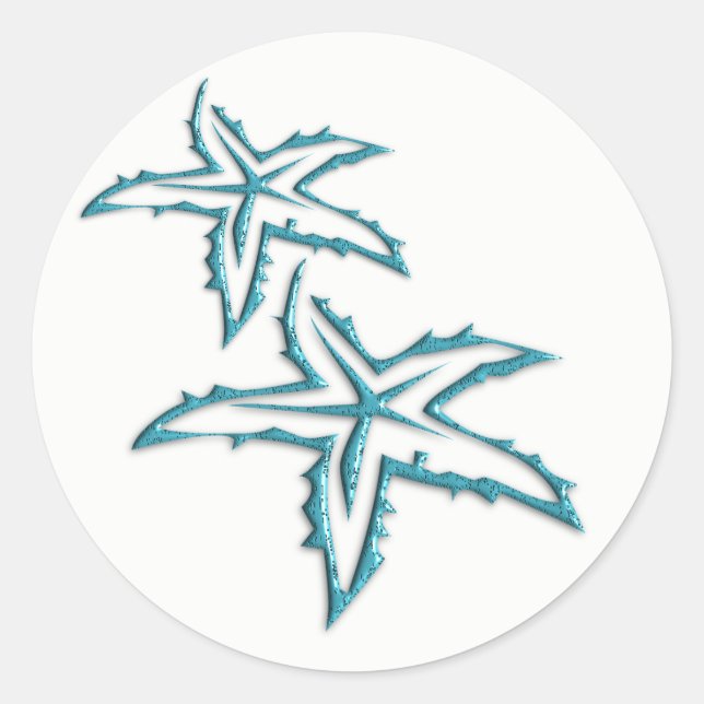 Aquamariner Starfish Runder Aufkleber (Vorderseite)