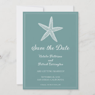 Aquamariner Starfish Save the Date einladen Einladung