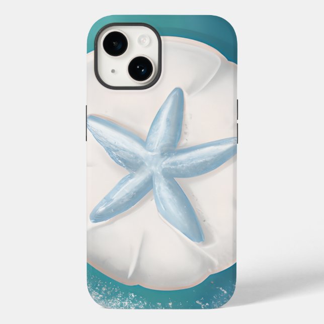 Aquamariner Starfish und Sand Dollar Beachy Case-Mate iPhone Hülle (Rückseite)