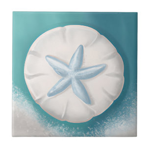 Aquamariner Starfish und Sand Dollar Beachy Fliese