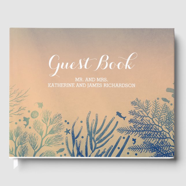 Aquamariner Strand mit tropischem Meerwasser Gästebuch (Vorderseite)