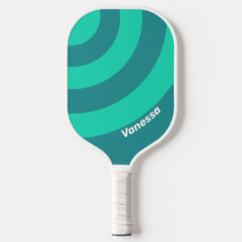 Aquamariner Strandbrise-Kreis Streifen mit Namen Pickleball Schläger