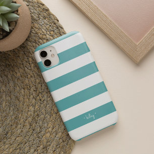 Aquamariner Streifen Personalisiert iPhone Hülle
