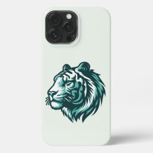 Aquamariner Tiger mit blassgrünem Tiger iPhone 13 Pro Max Hülle
