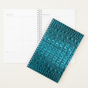 aquamariner türkisblauer Aqua-Alligator-Druck Planer
