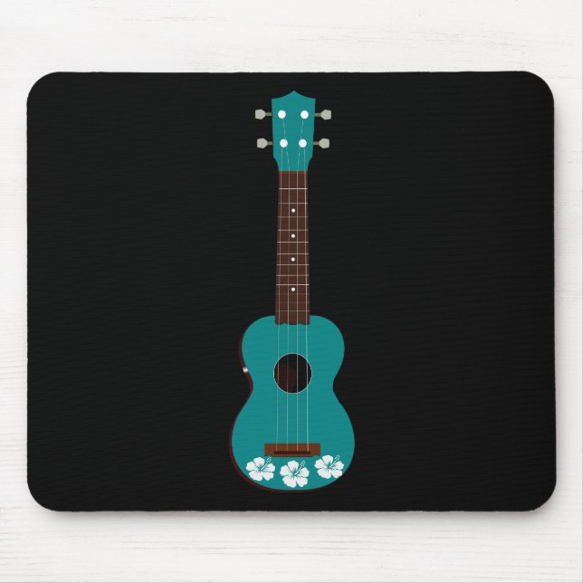 aquamariner Ukulele-Hibiskusentwurf Mousepad (Vorne)