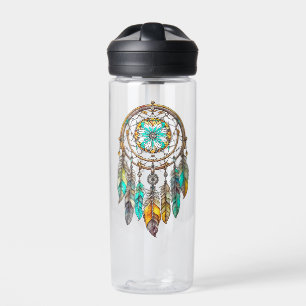 Aquamariner und braune Dreamcatcher   Sweet Dreams Trinkflasche