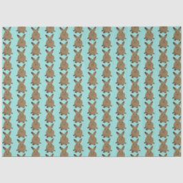 Aquamariner und brauner Osterhase Seidenpapier