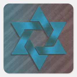 Aquamariner und brauner Star von David Quadratischer Aufkleber