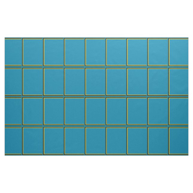 Aquamariner und Gold-Windows-Karo Stoff (Fat Quarter (45,7 x 55,9 cm))