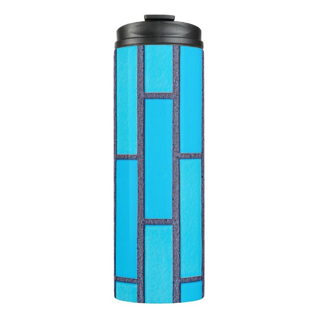 Aquamariner und grauer Backstein Thermosbecher (Vorderseite)