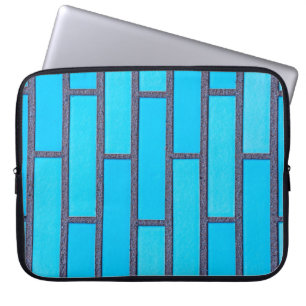Aquamariner und grauer Backstein-Vektor Laptopschutzhülle