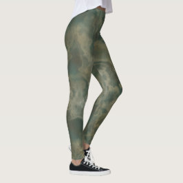 Aquamariner und grüner Marmor Leggings