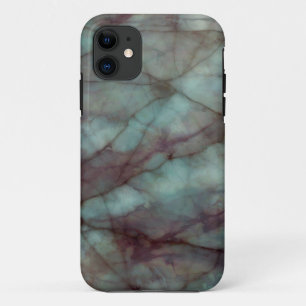 Aquamariner und Lila Fluoritmarmor iPhone 11 Hülle