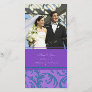 Aquamariner und Lila Swirl Vielen Dank für Ihre Ho Dankeskarte