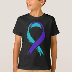 Aquamariner und Lila Verlust von Nichte Suizidpräv T-Shirt