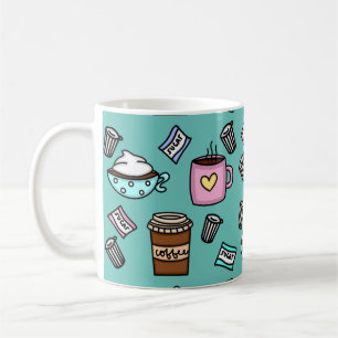 Aquamariner und rosa niedlicher Kaffee Kaffeetasse