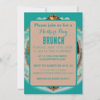 Aquamariner und rosa Scrapbook Style Muttertag Einladung