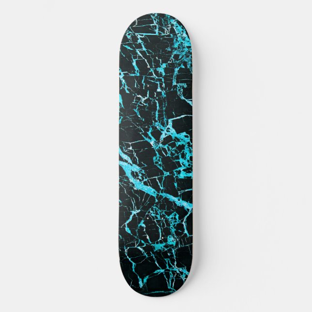 Aquamariner und schwarzer Marmor, Skateboard (Vorderseite)