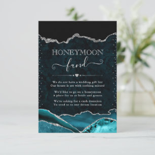 Aquamariner und silber Agate Wedding Honeymoon Fun Begleitkarte