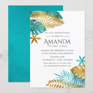 Aquamariner und tropischer Junggeselinnen-Abschied Einladung
