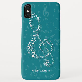 Aquamariner und weißer dreifacher Clef-Musiknoten Case-Mate iPhone Hülle
