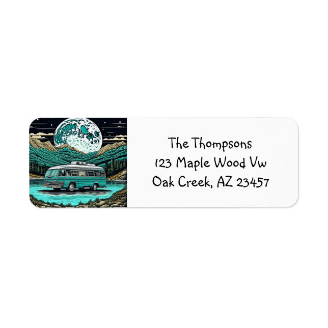 Aquamariner Vintager RV Camper im Berg Retro (Vorne)