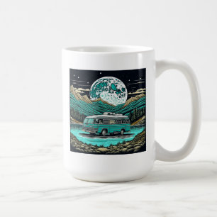 Aquamariner Vintager RV Camper im Berg Retro Kaffeetasse