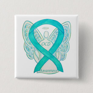 Aquamariner Wächter - Angel Art Buttone des OCD Aw Button