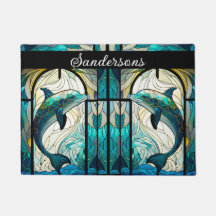 Aquamariner weißer Dolphin-Look aus festem Glas