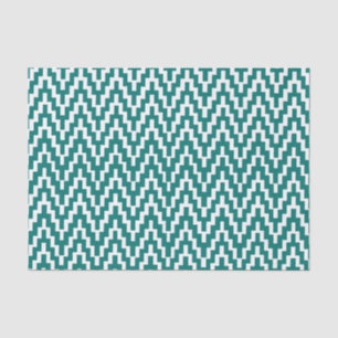 Aquamariner weißer Ikat Zickzack Zickzack Stripes Seidenpapier