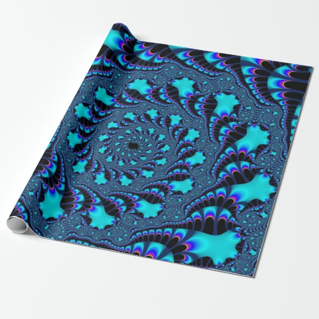 Aquamariner Whirlpool Spirale Geschenkpapier (Ungerollt)
