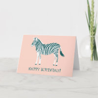 AQUAMARINER ZEBRA-CUSTOM GLÜCKLICH GEBURTSTAG