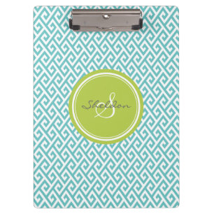 Aquamarines abstraktes geometrisches klemmbrett