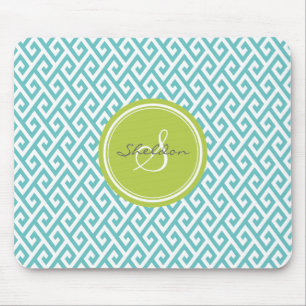Aquamarines abstraktes geometrisches mousepad