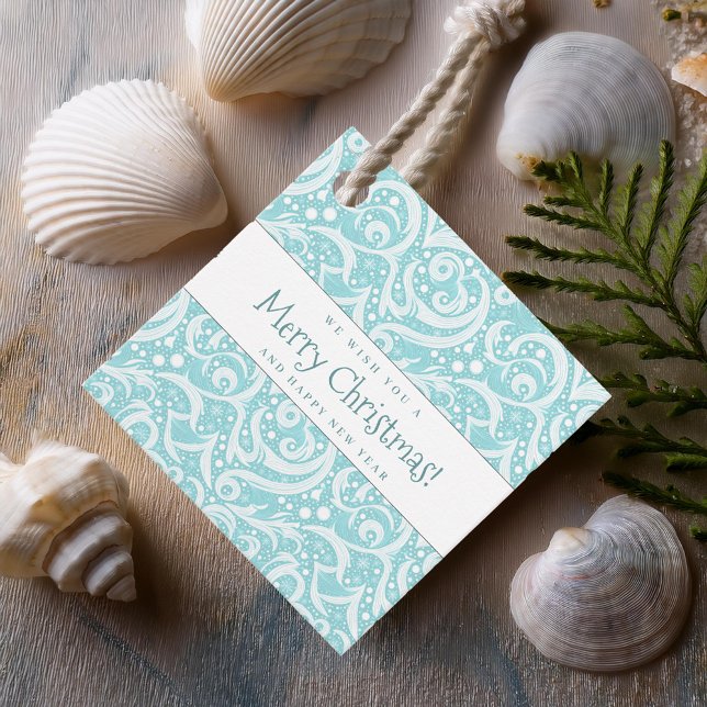 Aquamarines Abstraktes Schneeflockenmuster#10 ID10 Geschenkanhänger (Von Creator hochgeladen)