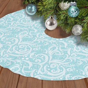 Aquamarines Abstraktes Schneeflockenmuster#10 ID10 Polyester Weihnachtsbaumdecke