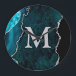 Aquamarines Agate-Personalisiertes Monogramm-Acryl Große Wanduhr<br><div class="desc">Personalisieren Sie diese Aquamarine Agate Acryl Wall Uhr und fügen Sie dem Design einen benutzerdefinierten Text hinzu.</div>
