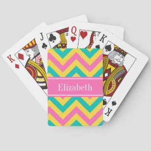 Aquamarines Ananas Ananas LG Monogramm Zickzack N Spielkarten