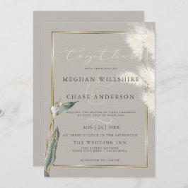 Aquamarines Anthurium Pampas Gras Einladung