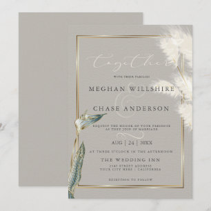 Aquamarines Anthurium Pampas Gras Einladung