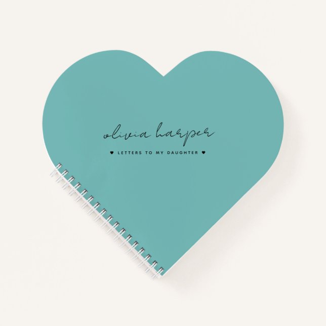 Aquamarines Aqua Blue Letters to Daughter Mama Jou Notizbuch (Vorderseite)