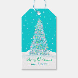 Aquamarines Aqua-Dekoriertes Weihnachtsbaum Geschenkanhänger