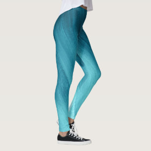 Aquamarines Aqua-Grün, blaue Leggings abstrakter K