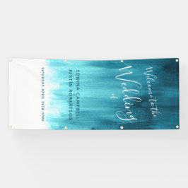 Aquamarines Aqua-Hochzeitskunst-Begrüßungsbanner Banner