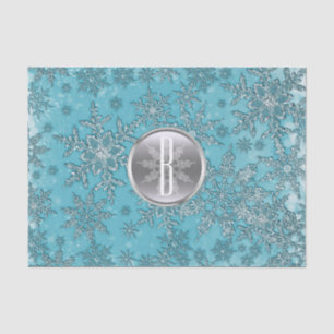 Aquamarines Aqua Silver Schneeflocken Winter Wunde Seidenpapier
