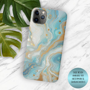 Aquamarines Aqua Turquoise Blue Gold Marmor Art Mu Case-Mate iPhone Hülle