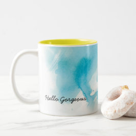 Aquamarines Aquakundengerechte Watercolor-Tasse Zweifarbige Tasse